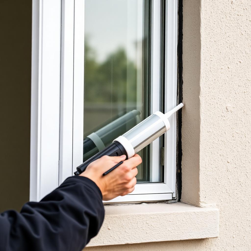 Technician servicing a single-hung window balance and frame